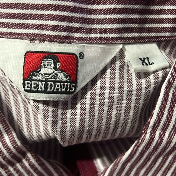 Ben Davis Black and White Striped Shirt - Picture 3 of 4